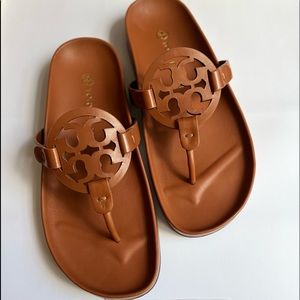 NEW Miller Clouds Leather Sandals in Aged Camello